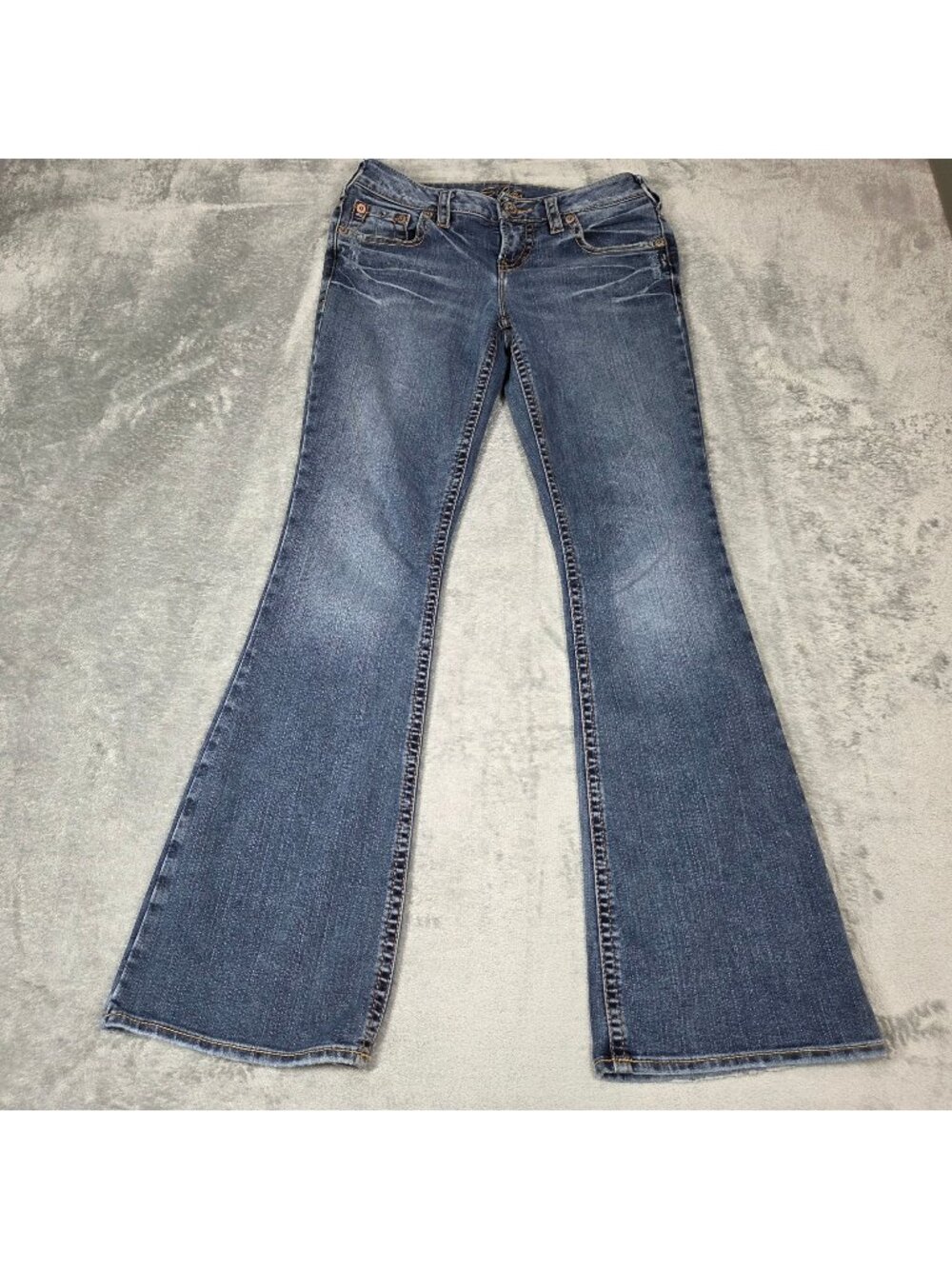 Silver Jeans Womens 28X33 Blue Aiko Bootcut Distressed Western Glove Works - Picture 1 of 12